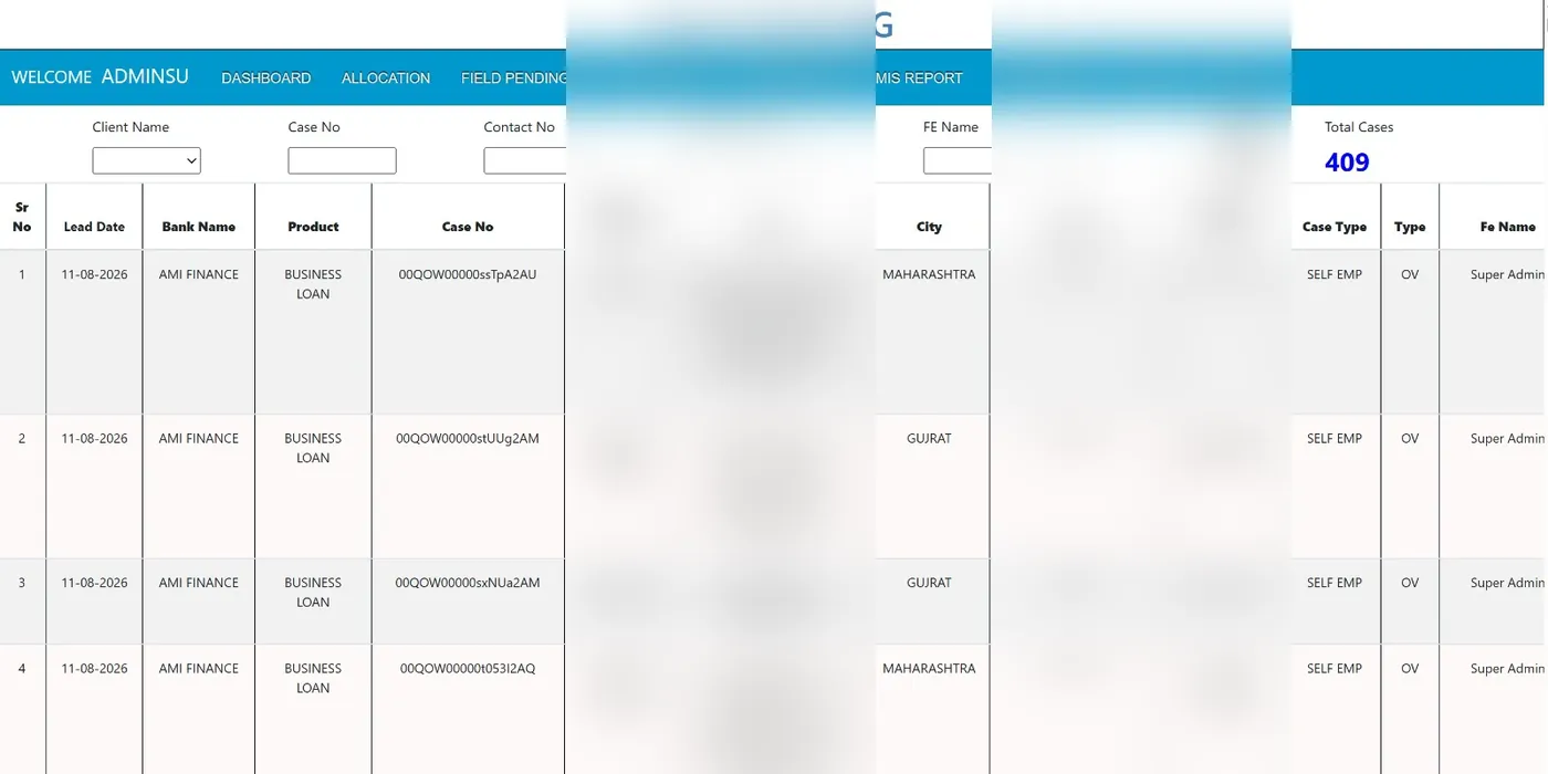 Field pending cases