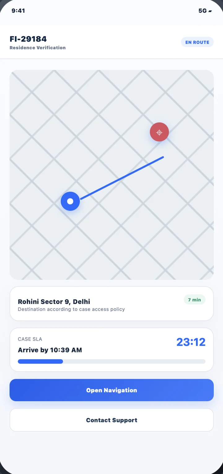 Navigation and arrival check